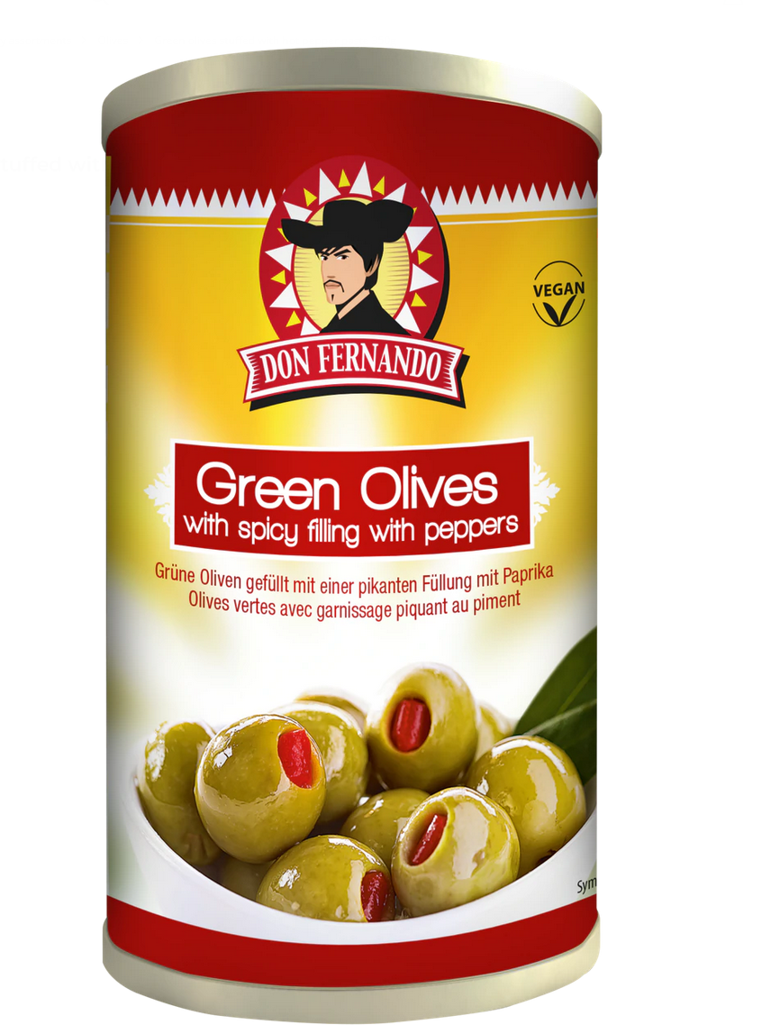 D.FERNANDO GREEN OLIVES PEPPERS 350G
